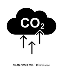 Carbon emissions pollution icon design. Carbon emissions icon in modern flat style design. Vector illustration.