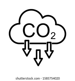Carbon emissions reduction icon design. Carbon emissions icon in modern flat style design. Vector illustration.