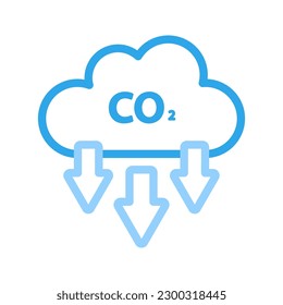 Carbon emissions reduction icon. Carbon emissions Sign. Vector illustration.