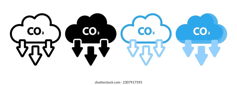 Carbon emissions reduction icon. Carbon emissions Sign. Vector illustration