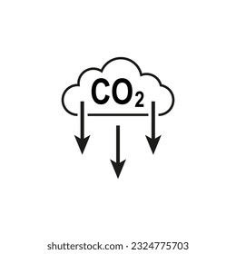 Carbon emissions reduction icon. Vector illustration. stock image.