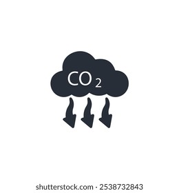 carbon emissions reduction icon. vector.Editable stroke.linear style sign for use web design,logo.Symbol illustration.