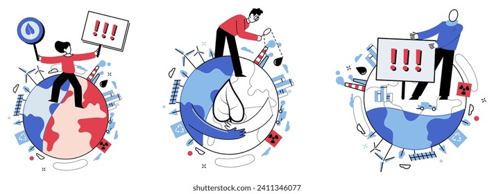 Carbon emissions vector illustration. Like silent invader, air pollution, driven by carbon emissions, jeopardizes delicate balance our ecosystem The metaphorical cloud carbon emissions casts shadow
