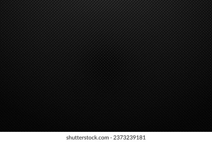 Carbon fiber background. Dark industrial material. Composite surface wallpaper. Futuristic construction technology. Realistic black steel. Geometric mesh texture. Vector illustration.