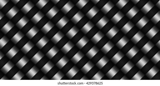 Carbon fiber background. Geometric grid background. Seamless background. Luxury background. Dark vector background.