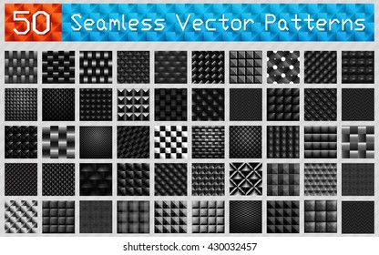 Carbon fiber background. Vector set of carbon textures. Geometric grid background. Luxury background. Seamless background.  Dark vector background.