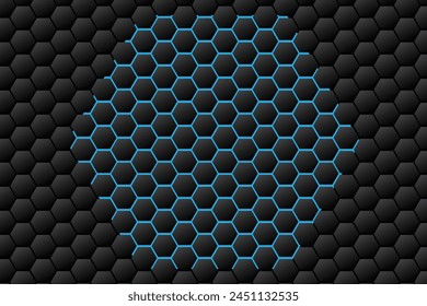fondo abstracto del patrón sin fisuras del hexágono de la fibra de carbono para el Vector de la representación de la ilustración 2d de scifi cyberpunk del juego