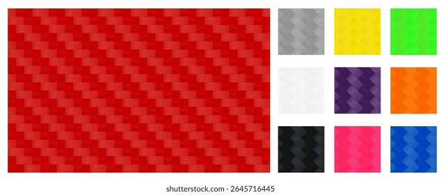 Carbon fiber texture, seamless vector pattern. Versions with different color variations included