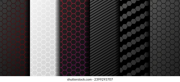 Vector de ilustración de fondo de conjunto de textura de fibra de carbono