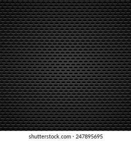 Carbon Fiber Texture. Vector Illustration  with  Abstract  Perforated Texture on Dark Background. Iron Grid