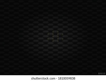 Diseño de fondo gráfico de vectores de textura vertical de fibra de carbono con negro y oro.ilustración EPS10