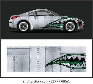 Gráficos de diseño de ajuste de vinilo de fibra de carbono con diseño de envoltura de vehículos vectoriales