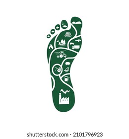 Carbon footprint C02 flat vector illustration