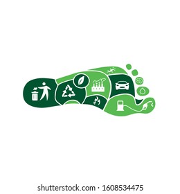 Carbon Footprint C02 Vector Logo Sign 