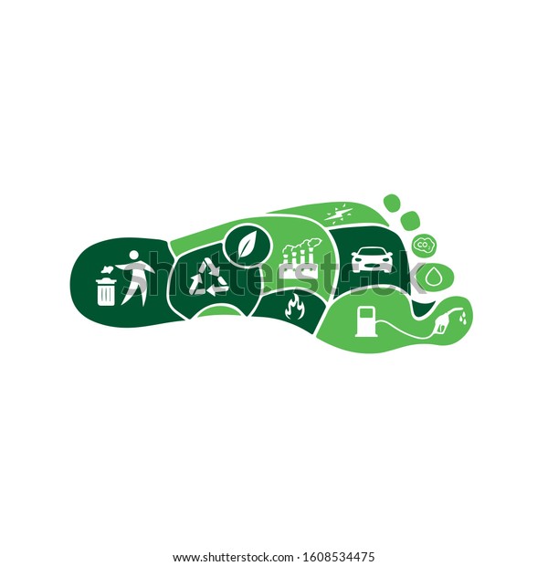 Carbon Footprint C02\
vector logo sign 
