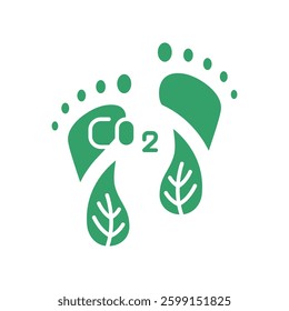 Carbon footprint color flat icon. Vector isolated element. Editable stroke.