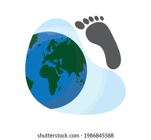Carbon Footprint Environment Icon in flat design style.
