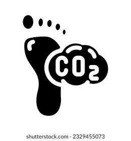 carbon footprint environmental glyph icon vector. carbon footprint environmental sign. isolated symbol illustration