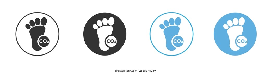 Icono de huella de carbono Estilo plano editable, iconos de ilustración
