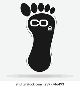 Carbon footprint Icon. Environmental Damage and Global Warming Symbol