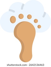 Carbon Footprint Icon Flat Vector Illustration