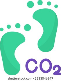 Imagen de icono de huella de carbono. Adecuado para aplicaciones móviles.