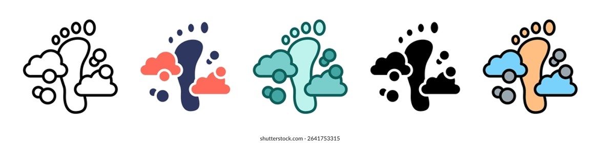 Carbon Footprint Icon Multiple Vector Illustration