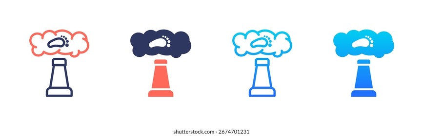Carbon Footprint Icon Pack In Multiple Styles