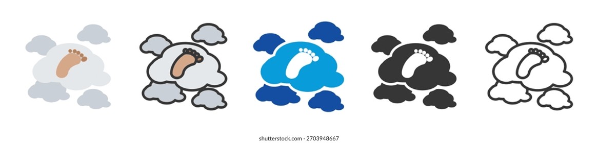 Carbon Footprint Icon Set Multi-Style verschiedene Kollektion