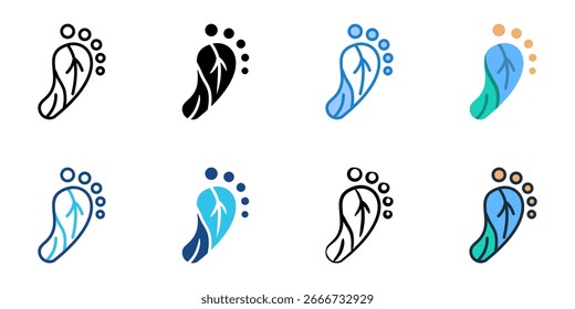 Carbon Footprint icon set multiple style collection 

