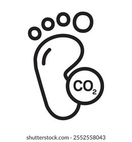 Icono de huella de carbono Simple contorno delgado