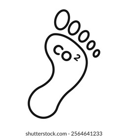 Carbon footprint icon Simple thin line flat symbol