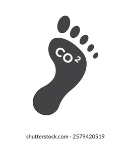 Carbon footprint icon Simple thin line flat symbol
