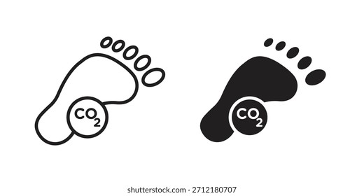 Ícone de pegada de carbono no vetor. Tipo de logotipo
