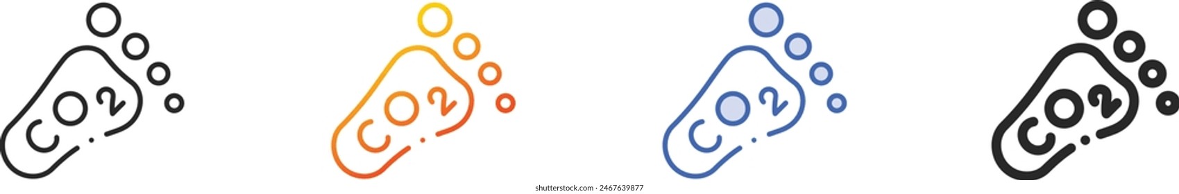 carbon footprint icon.Thin Linear, Gradient, Blue Stroke and bold Style Design Isolated On White Background