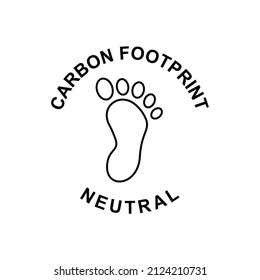 Carbon Footprint Label Icon In Black Line Style Icon, Style Isolated On White Background