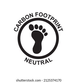 Carbon Footprint Label Icon In Black Flat Glyph, Filled Style Isolated On White Background