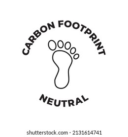 Carbon Footprint Label Icon In Black Line Style Icon, Style Isolated On White Background