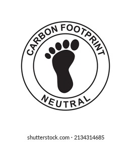 Carbon Footprint Label Icon In Black Line Style Icon, Style Isolated On White Background