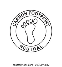 Carbon Footprint Label Icon In Black Line Style Icon, Style Isolated On White Background