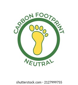 Carbon Footprint Label Icon In Color Icon, Isolated On White Background 