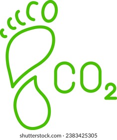 carbon footprint line icon illustration