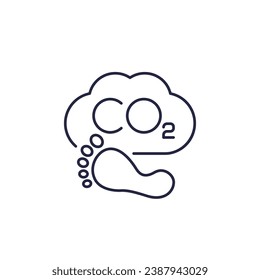 carbon footprint line icon, vector