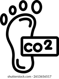 Carbon Footprint Line Vector Icon Design