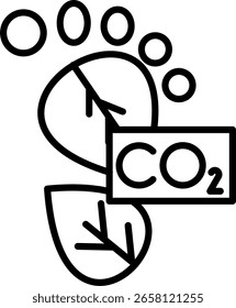 Carbon footprint Line vector Icon Design