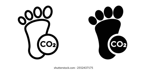 Carbon footprint liner icon vector set.