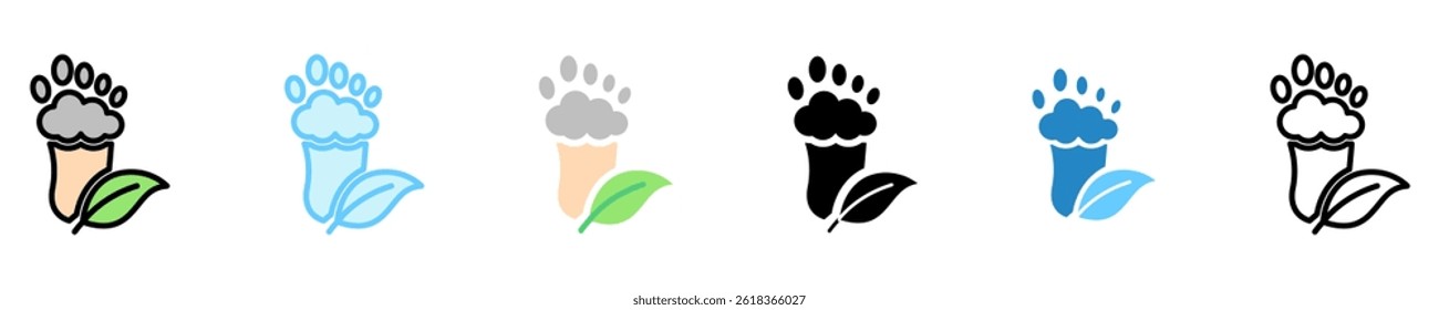 Carbon Footprint multi style, mini illustration icon. use for modern concept, print, UI, UX kit, web and app development. Vector EPS 10, related to business, green industry, eco friendly and economy .