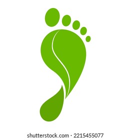 Carbon footprint sign. Eco friendly isolated vector leaf icon