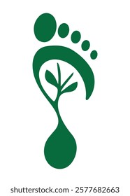 Carbon footprint silhouette. icon vector monochrome