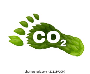 Carbon footprint. Total amount of greenhouse gases, carbon dioxide and methane, generated by our actions. Ecology, global warming concept. Editable vector illustration isolated on a white background. 